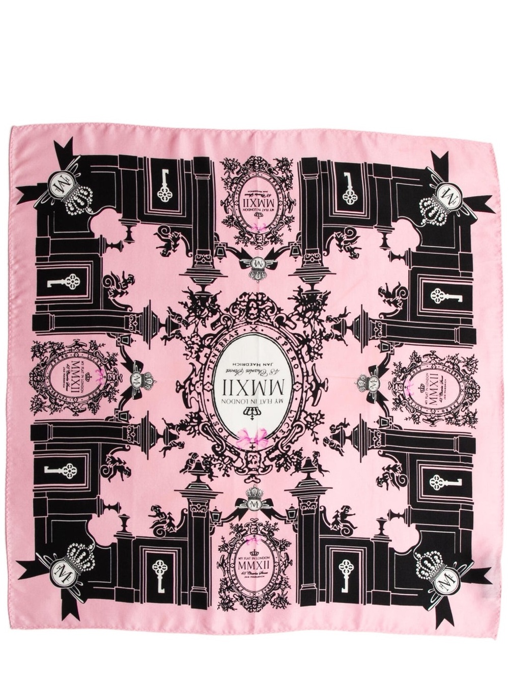 My Flat in London Brighton 48 Charles Street Jan Haedrich 100% Silk Scarf NWOT